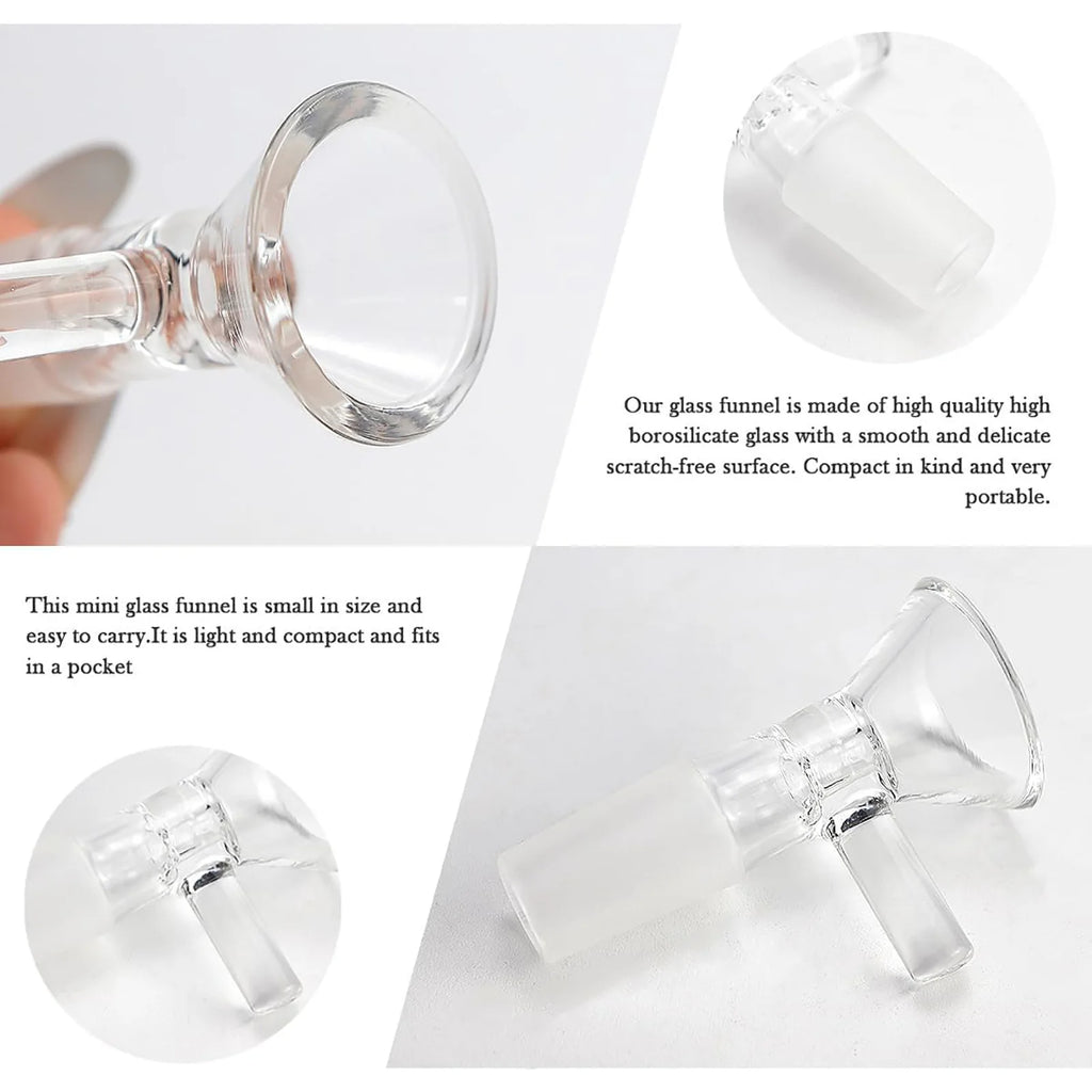 12PCS 14mm Glass Bowl Bowl Heat Borosilicate Glass Funnel Mini 14mm Bowl Piece With Handle For Home Funnel for Small Bottles