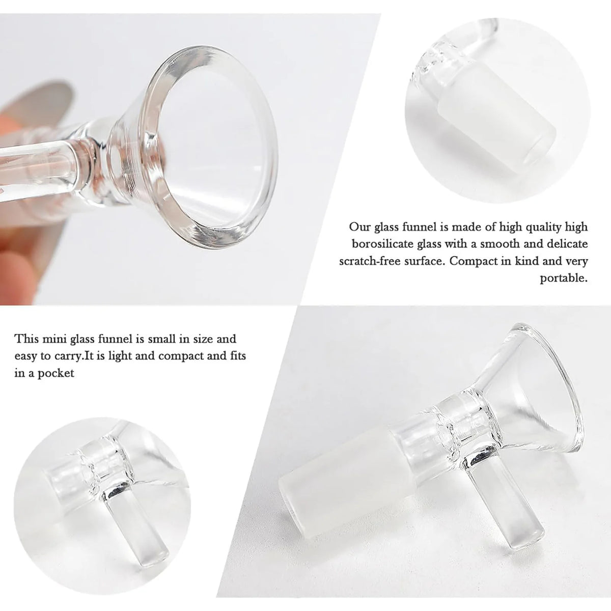 12PCS 14mm Glass Bowl Bowl Heat Borosilicate Glass Funnel Mini 14mm Bowl Piece With Handle For Home Funnel for Small Bottles