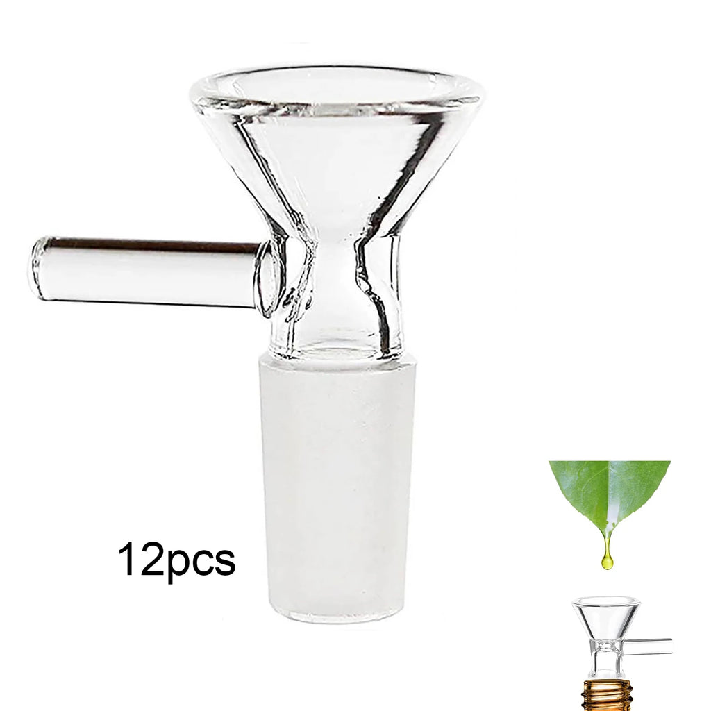 12PCS 14mm Glass Bowl Bowl Heat Borosilicate Glass Funnel Mini 14mm Bowl Piece With Handle For Home Funnel for Small Bottles