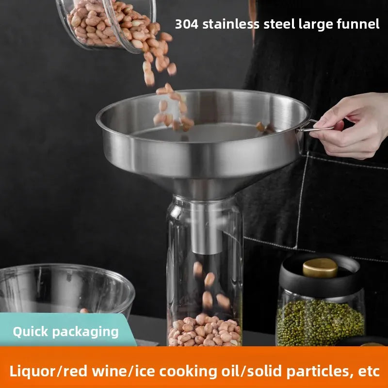For Household Use Funnel with Wide Mouth Large Diameter 304 Stainless Steel Special Large Industrial Filter Funnel Oil Adder