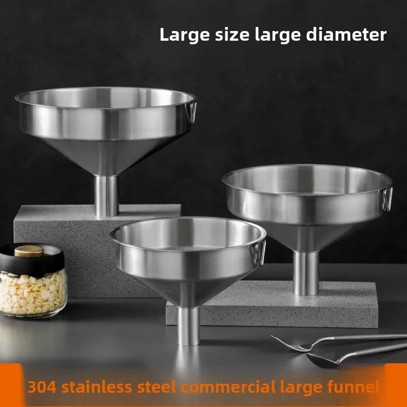 For Household Use Funnel with Wide Mouth Large Diameter 304 Stainless Steel Special Large Industrial Filter Funnel Oil Adder