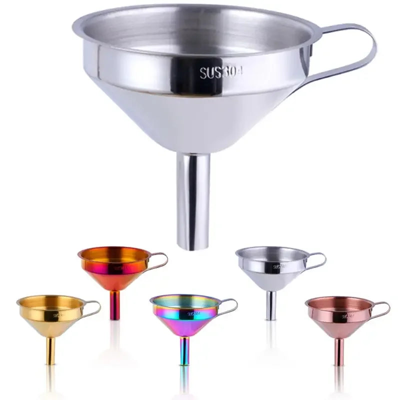 304Stainless Steel Red Wine Funnel,Conical Funnel,Oil Residue Separator Dispenser, Hangable non-magnetic oil leakage wine Funnel