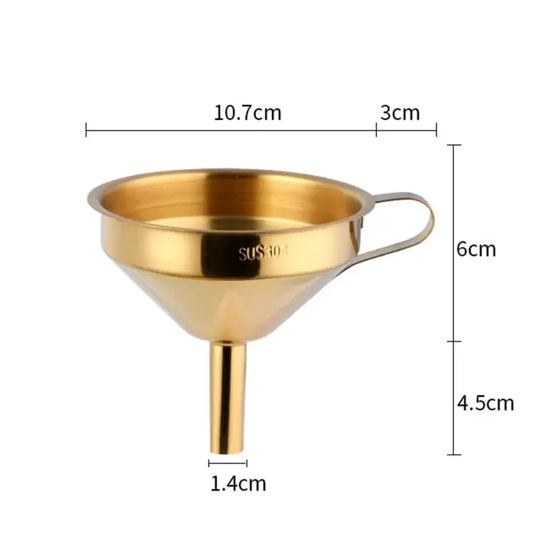 304Stainless Steel Red Wine Funnel,Conical Funnel,Oil Residue Separator Dispenser, Hangable non-magnetic oil leakage wine Funnel