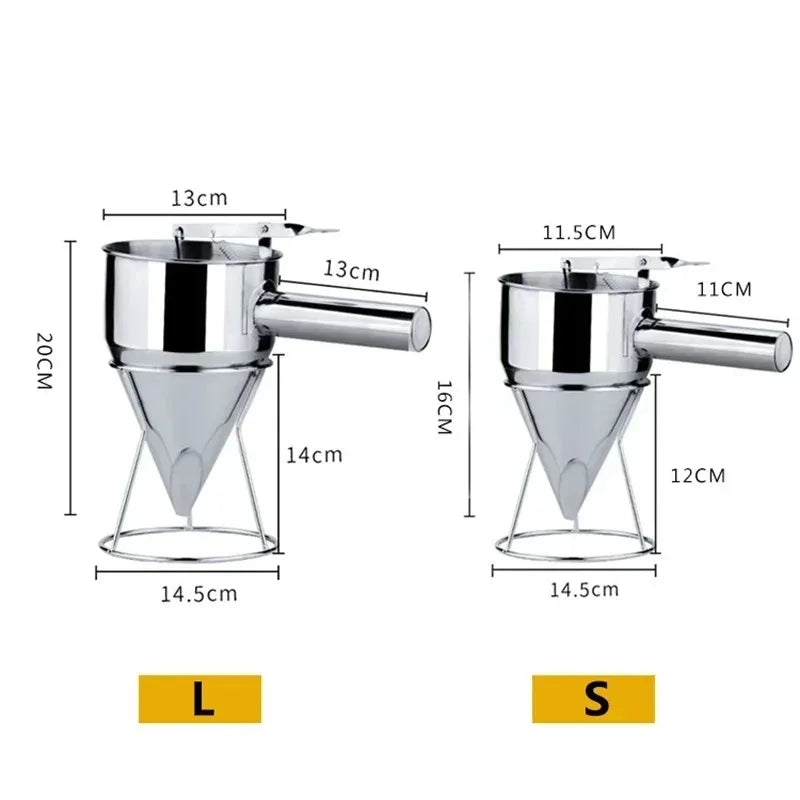 600/1200ML stainless steel liquid funnel dispenser, octopus ball tool, cooking kitchen accessories with handle and bracket