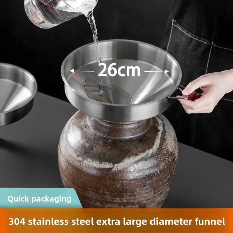 For Household Use Funnel with Wide Mouth Large Diameter 304 Stainless Steel Special Large Industrial Filter Funnel Oil Adder
